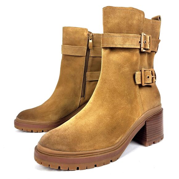 Naturalizer Trina Accent Mid Round Toe Block Heel Zip up Boot brown 9.5M - Picture 1 of 16